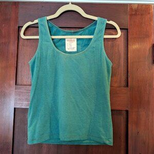 Small Jade Bohemian Folk Second Skin Layering Tank Hemp Cotton Stretch Jersey